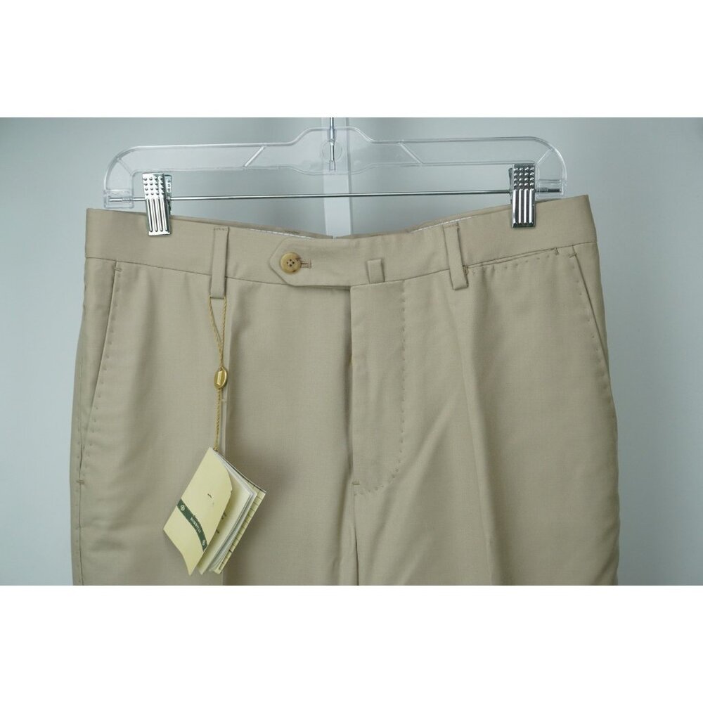 Luigi Borrelli Khaki Brown 100% Wool Pants Sz 46 NEW